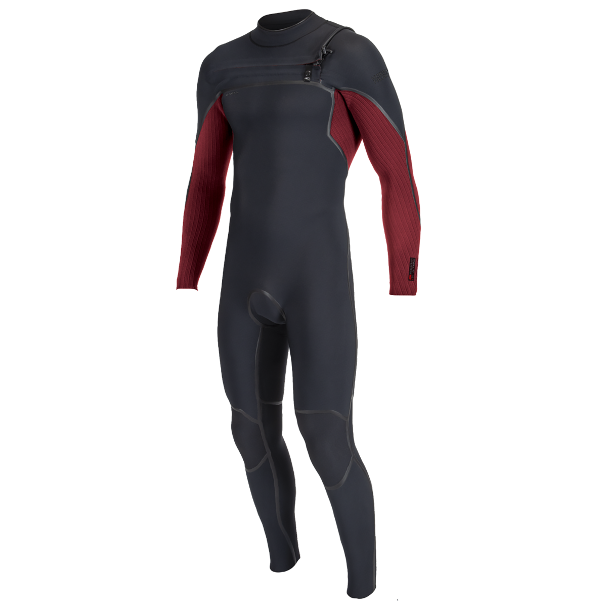 O'NEILL MENS HYPERFREAK FIRE 3/2 CHEST ZIP - BLACK / DARK RED