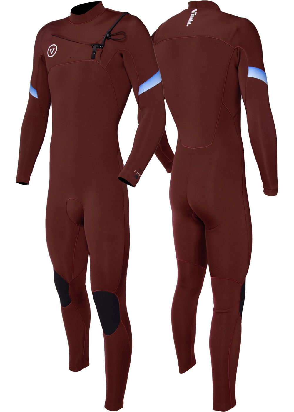 Vissla 7 Seas Raditude 4-3 Full Chest Zip Wetsuit -Wine