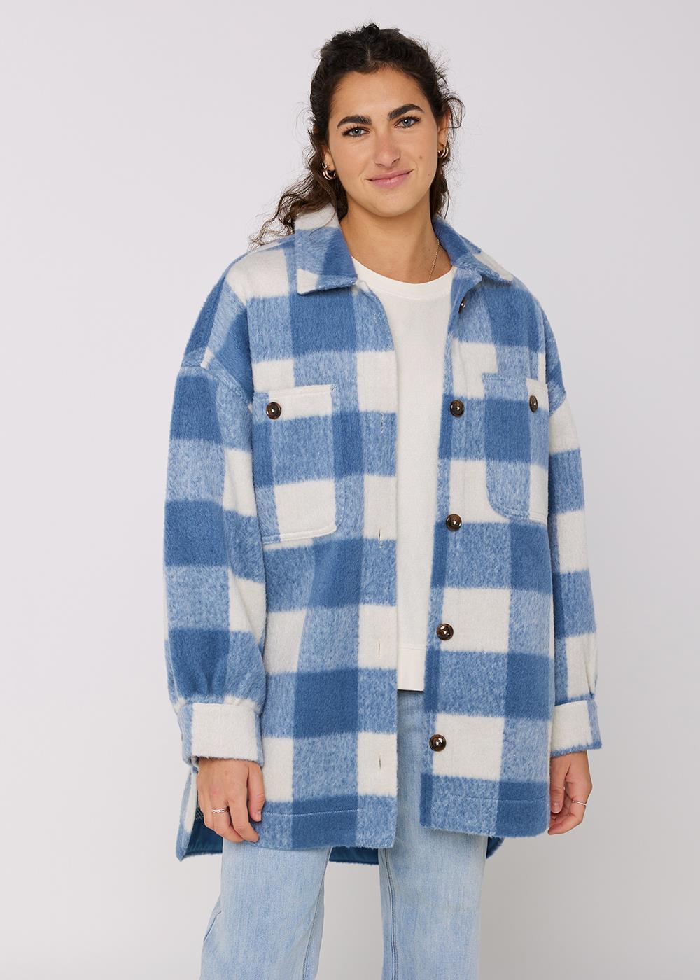 SISSTREVOLUTION MARBELLA LS OVERSHIRT - BLUE FOG