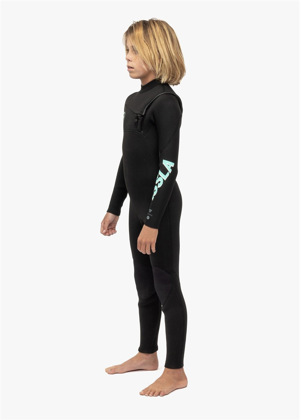 VIssla 7 Seas Boys 4-3 Full Chest Zip Wetsuit- black