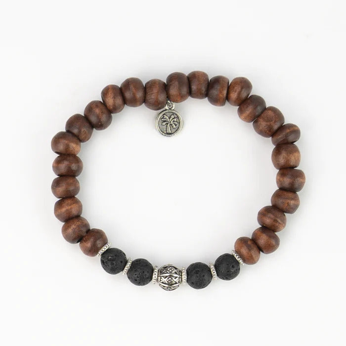 Pineapple Island Bracelet-wood and lava