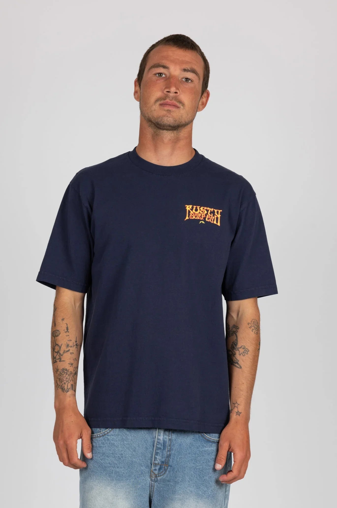 Rusty GR8FL H8FL short sleeve tee navy