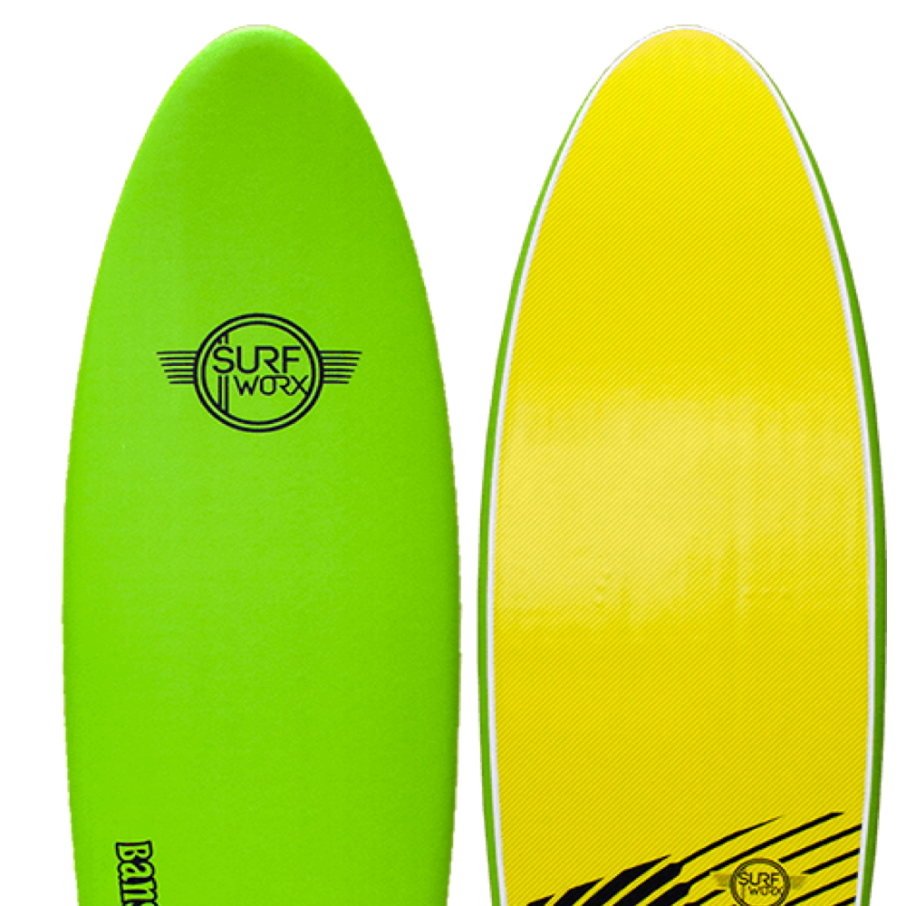 Surfworx Foamie - Banshee Swallow Tail / Hybrid Soft board - Apple Green - 6'6"