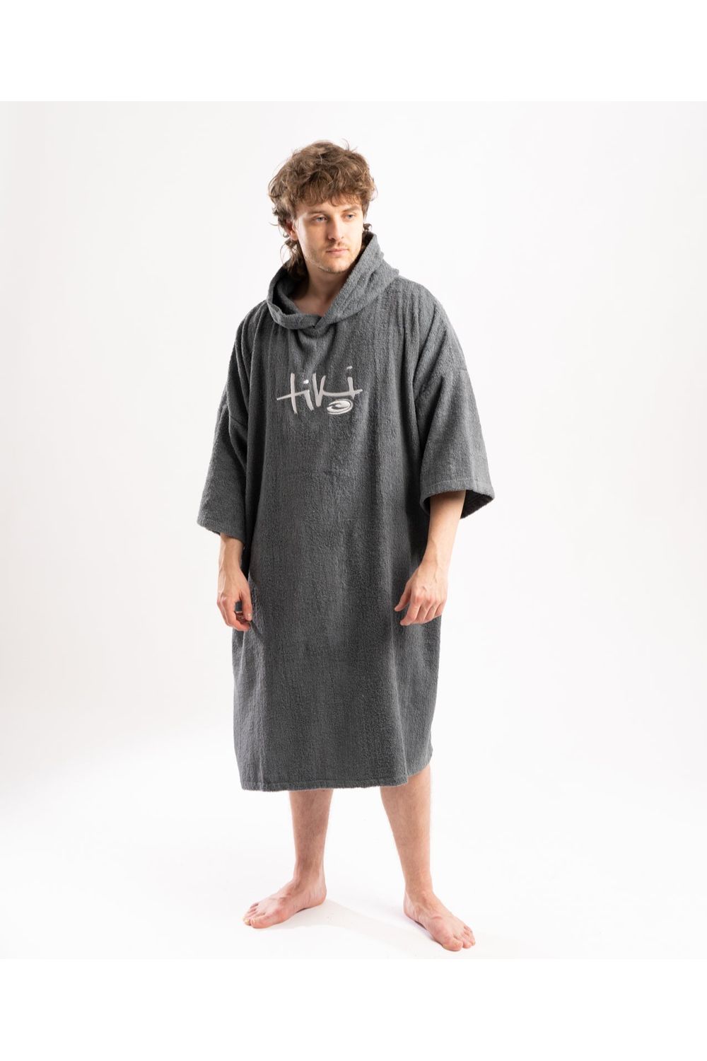 Tiki Adults Hooded Change Robe Grey