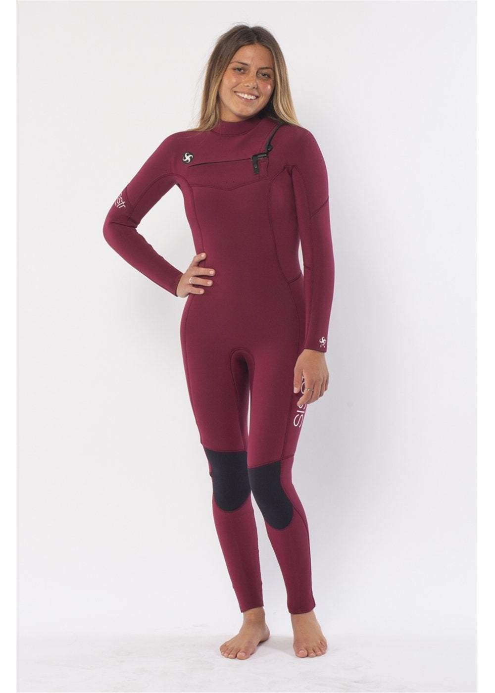 of Sisstrevolution 7 seas 5/4 chest zip wetsuit - wine
