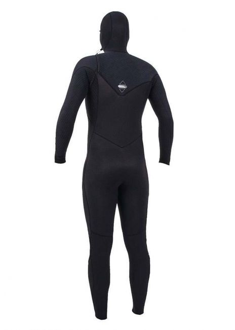 O'Neill - Mens - Hyperfreak 5/4+ Chest Zip Hooded Wetsuit -Black