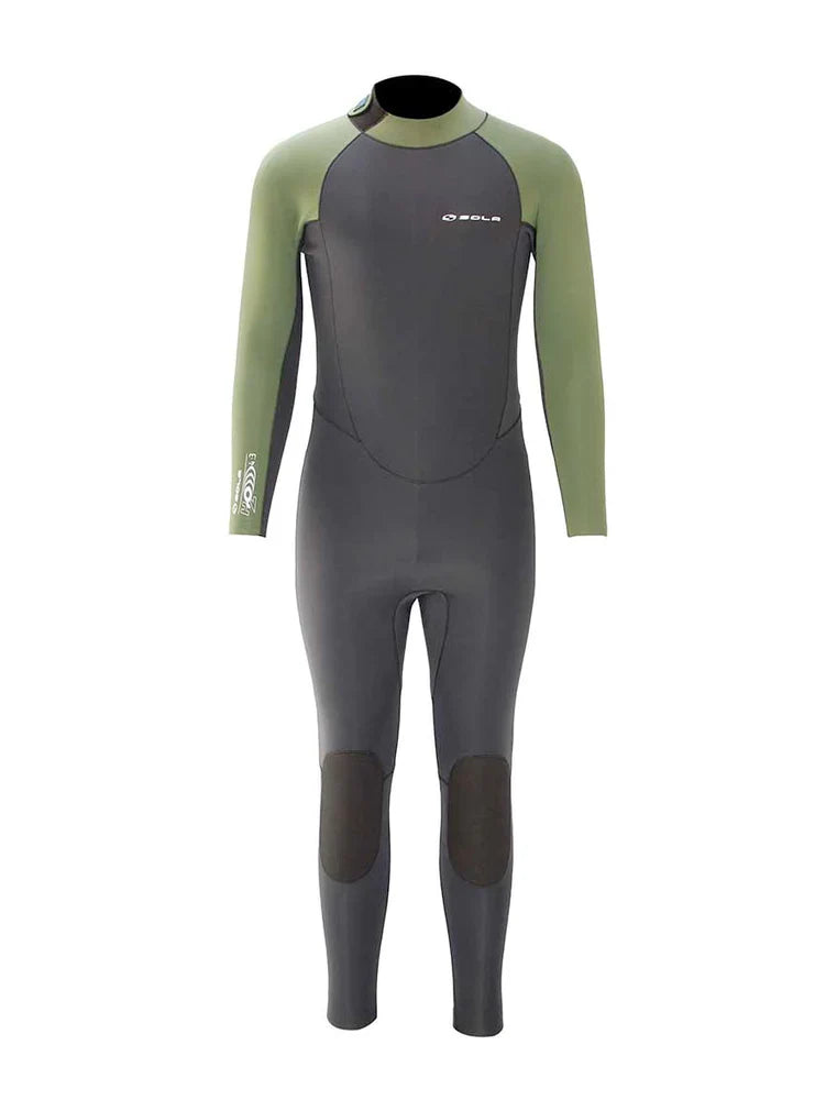 SOLA H20 4mm / 3mm Back zip Mens Wetsuit - BLACK/GREEN