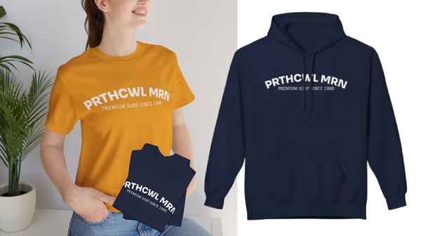 Introducing the New PRTHCWL MRN Navy Hoody – A Classic Look with Porthcawl Surf Heritage