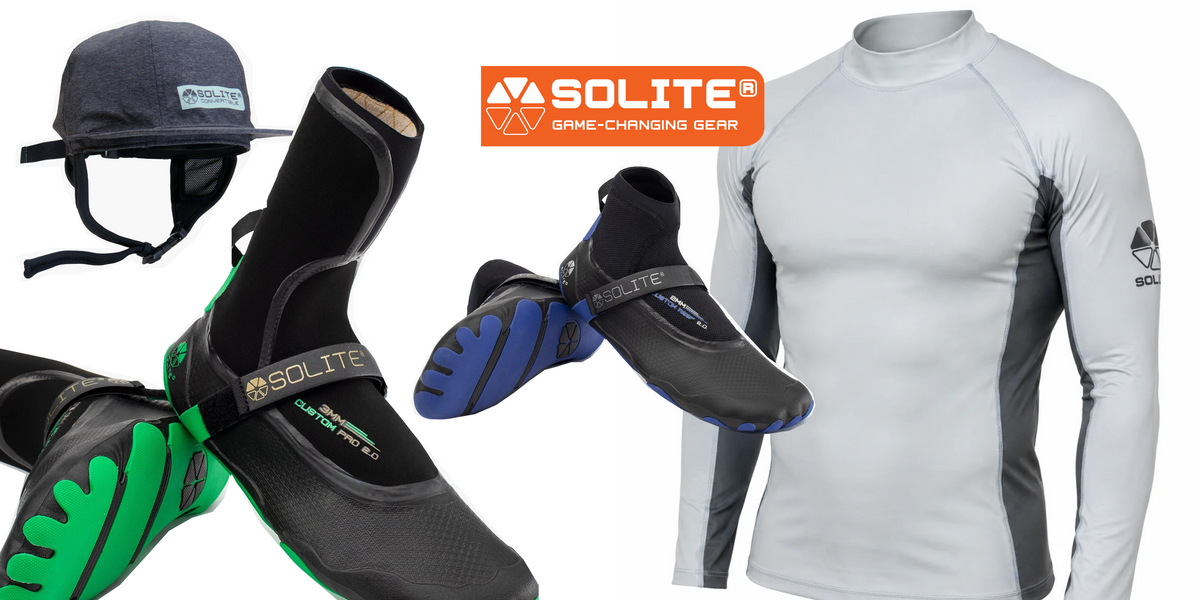 SOLITE wetsuit boots, reef boots, rash vests, hooded rashvests and surf hats