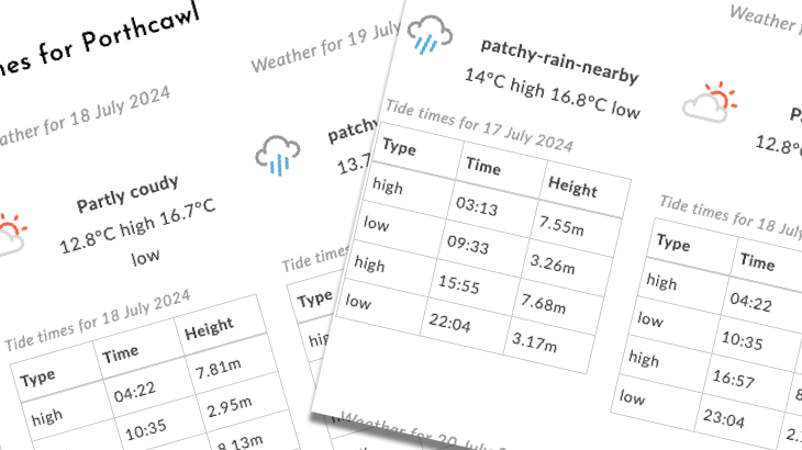 Porthcawl Marine - Tide Times now online 24/7