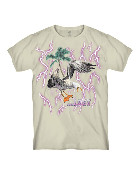 Lost Screaming Seagull Tee Vintage White