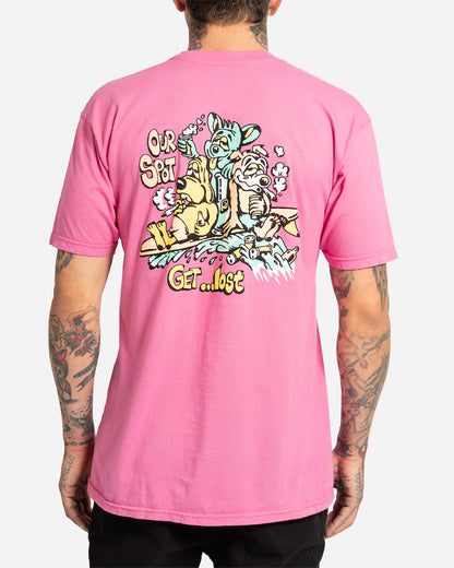 lost Party Wave Vintage Dye Tee Psycho Pink