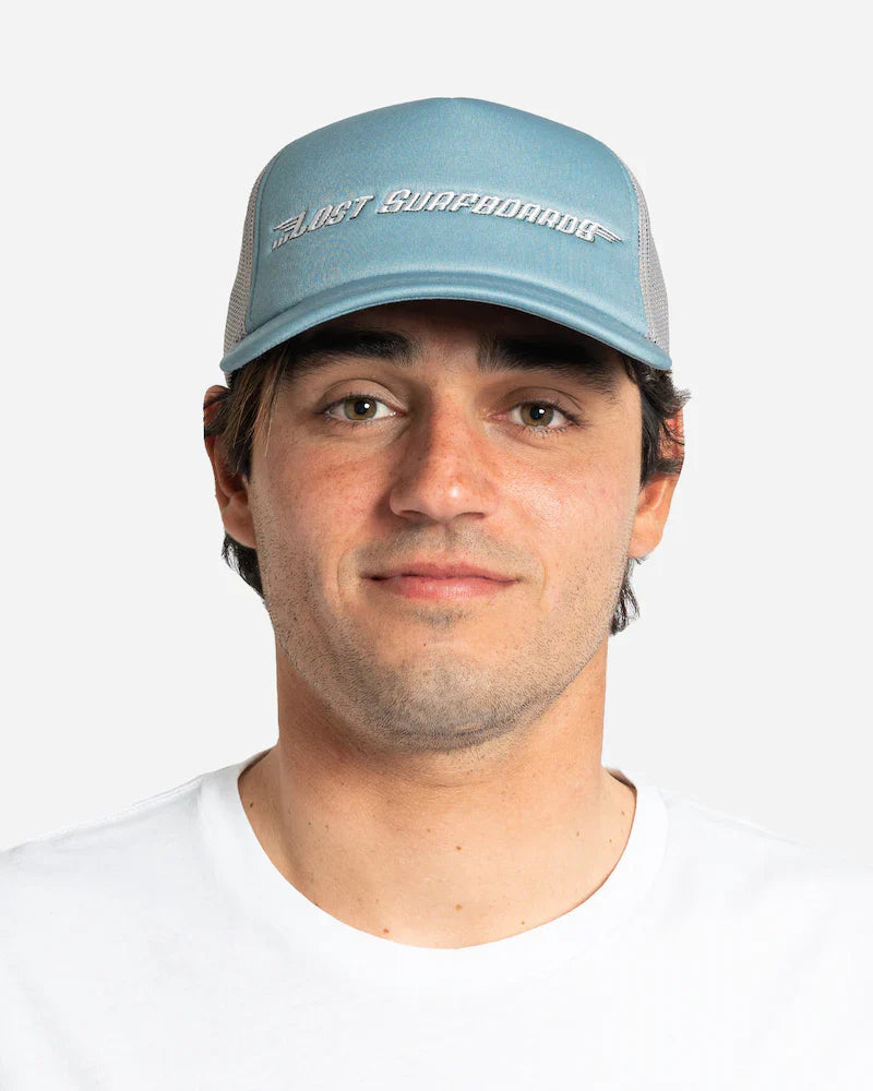 LOST SURFBOARD TRUCKER HAT - SEA FOG