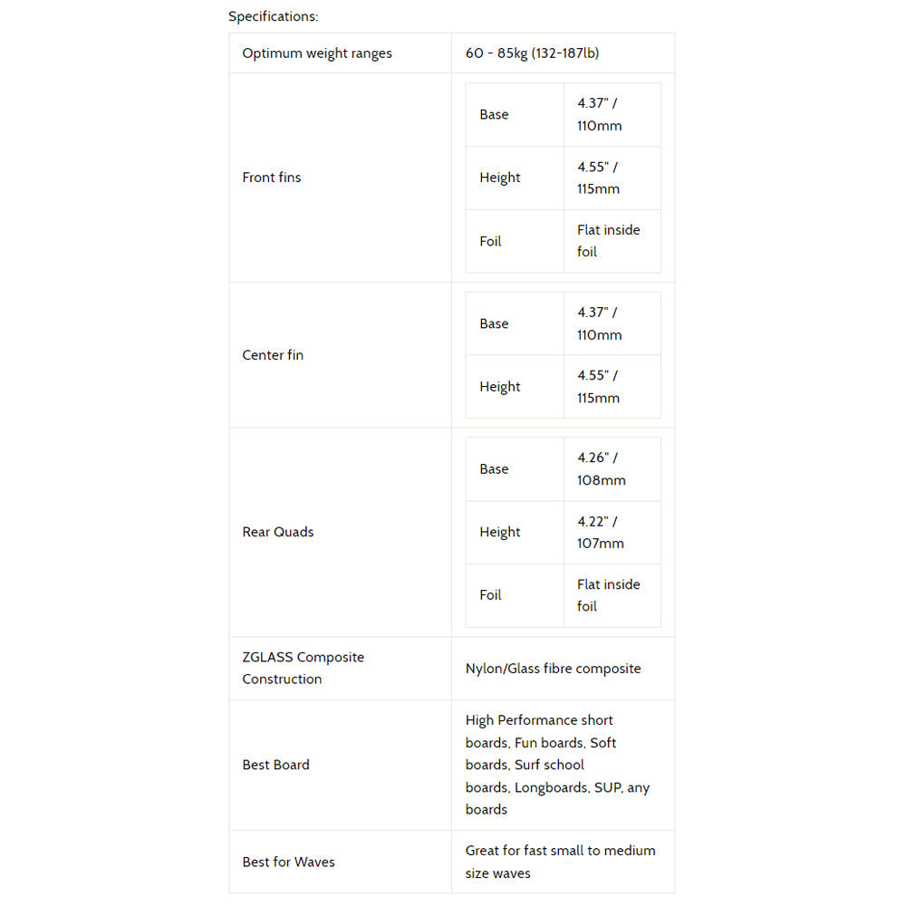 3D Fins - All Rounder 5 Fin - Medium - Rider (FCS1/Futures)