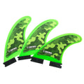 3D Fins - All Rounder Thruster - Soft - Green Camo (FCS1 / FCS2 / Catch Surf / Futures)