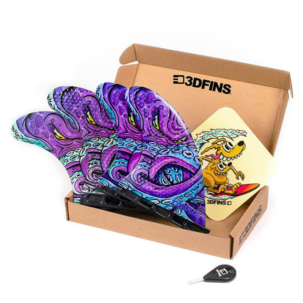 3D Fins - All Rounder Quad - Medium - Kracken (FCS1/Futures)