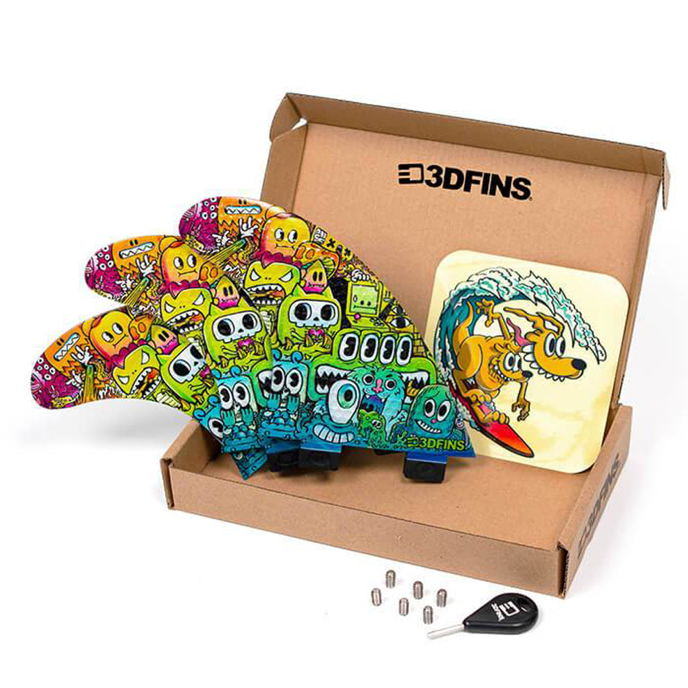 3D Fins - All Rounder Thruster - Medium - Monsters (FCS1/FCS2/Futures)