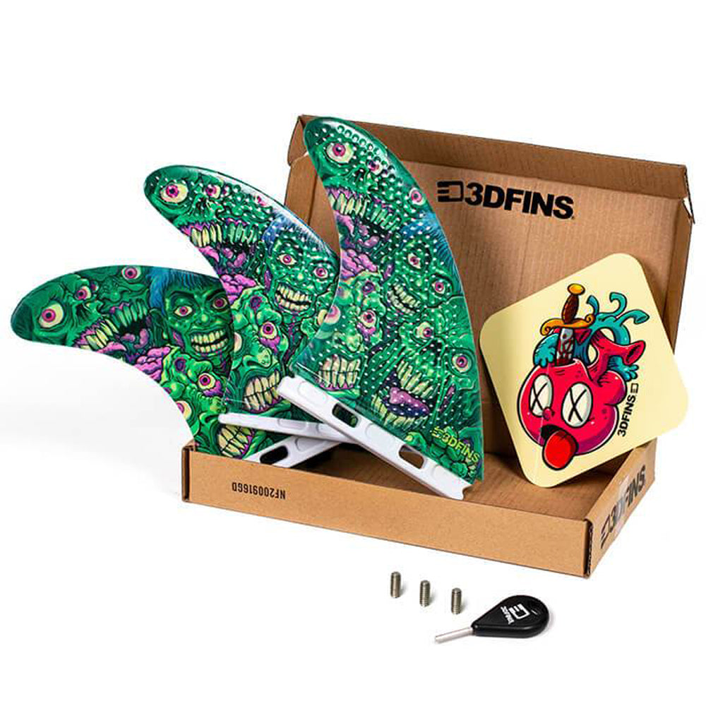 3D Fins - All Rounder Thruster - Large - Zombie Zone (FCS1/Futures)