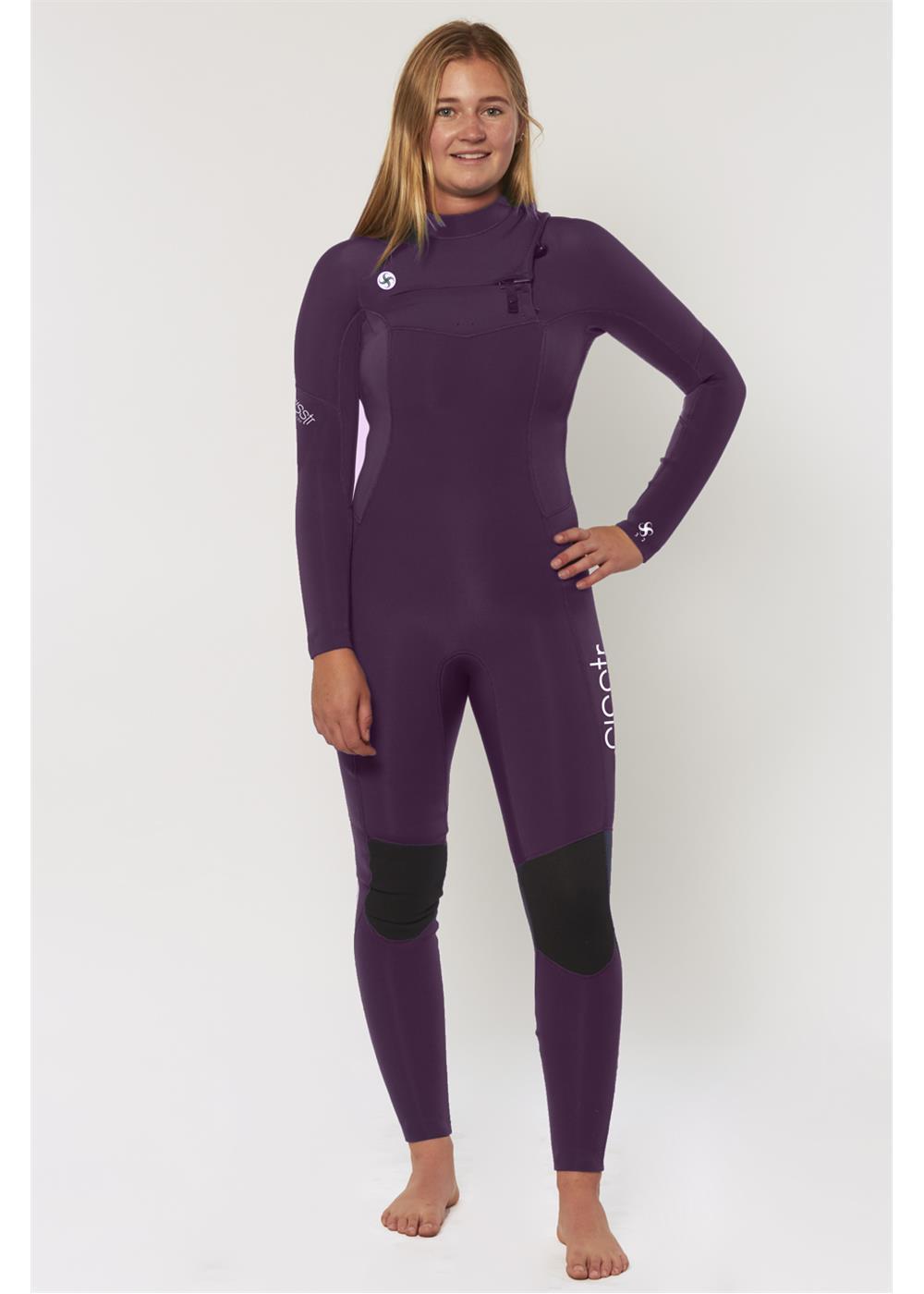 Sisstrevolution 7 Seas 5/4 chest zip full wetsuit -violet
