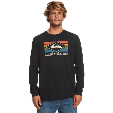 QUIKSILVER RAINBOW LONG SLEEVE T-SHIRT - BLACK