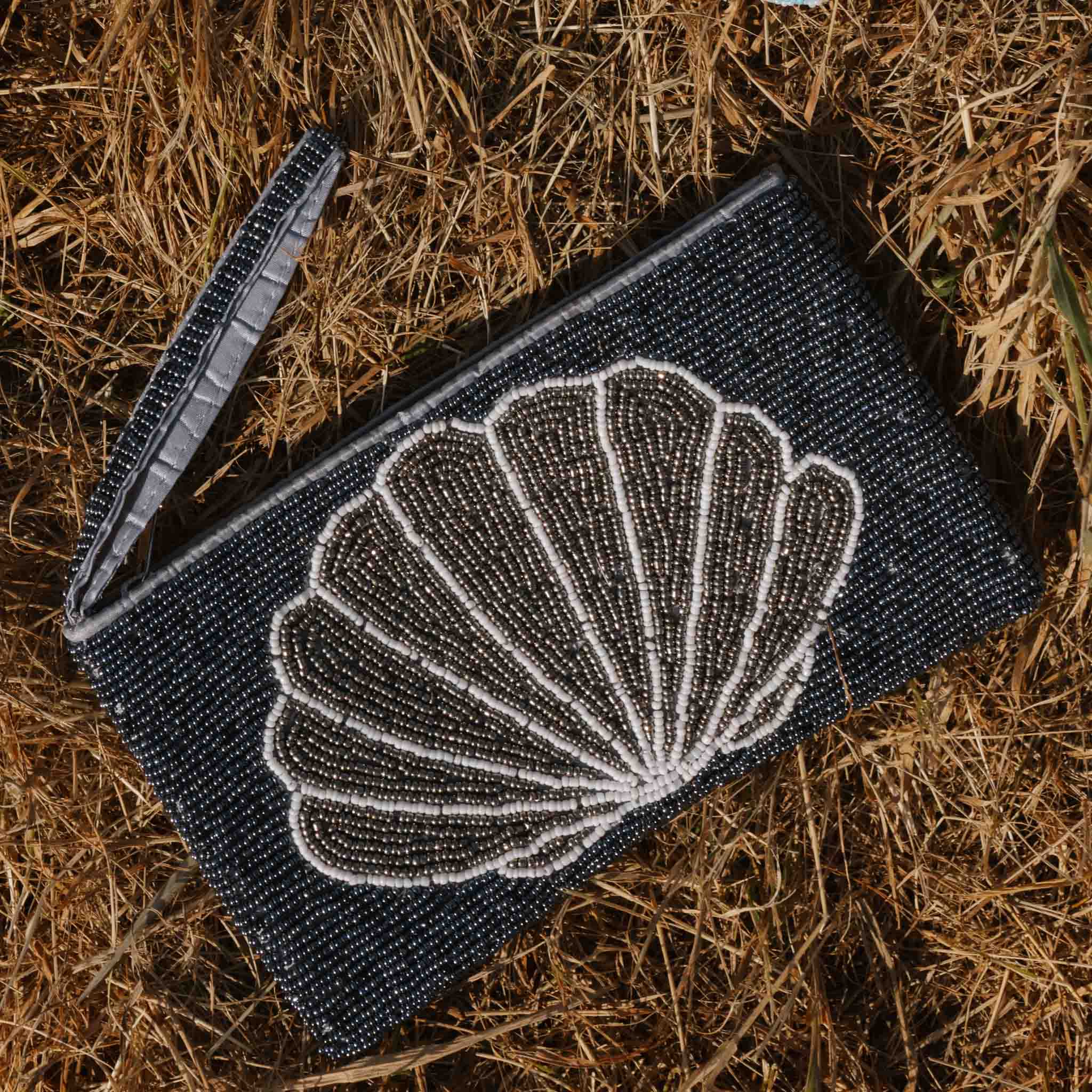 Large Shell Beaded Pouch