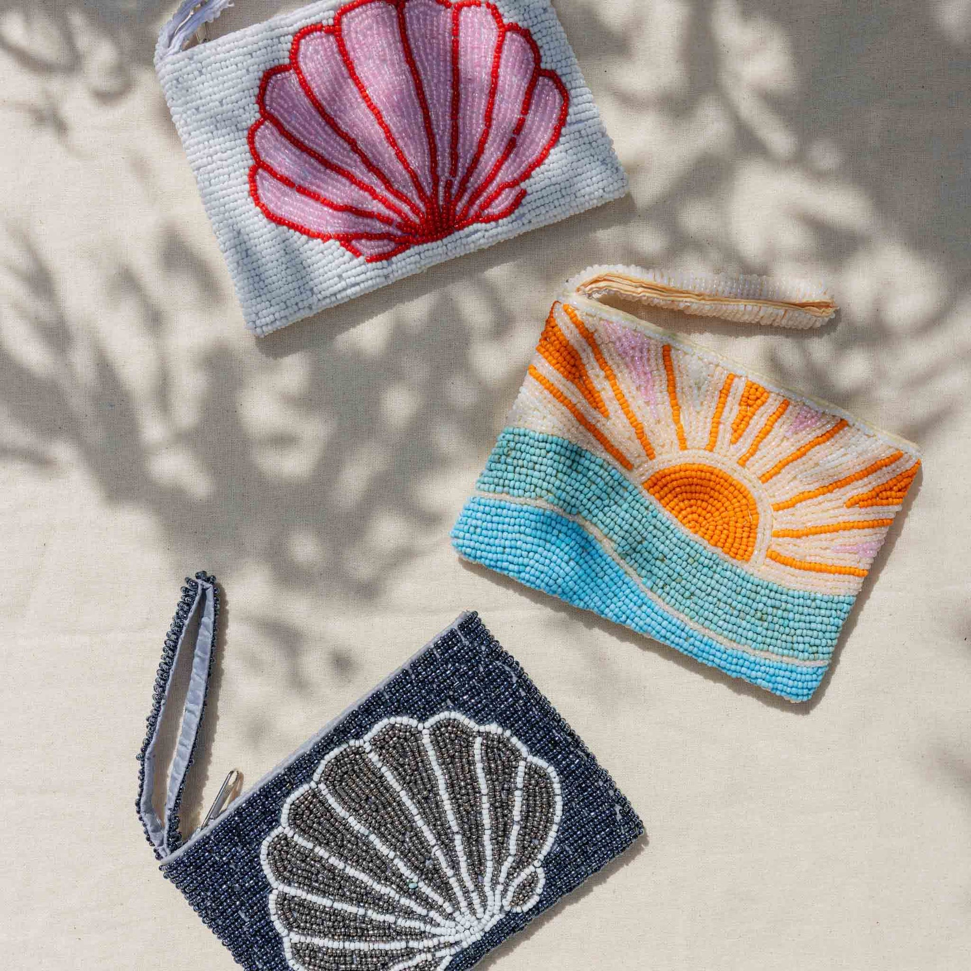 Small Shell Beaded Pouch