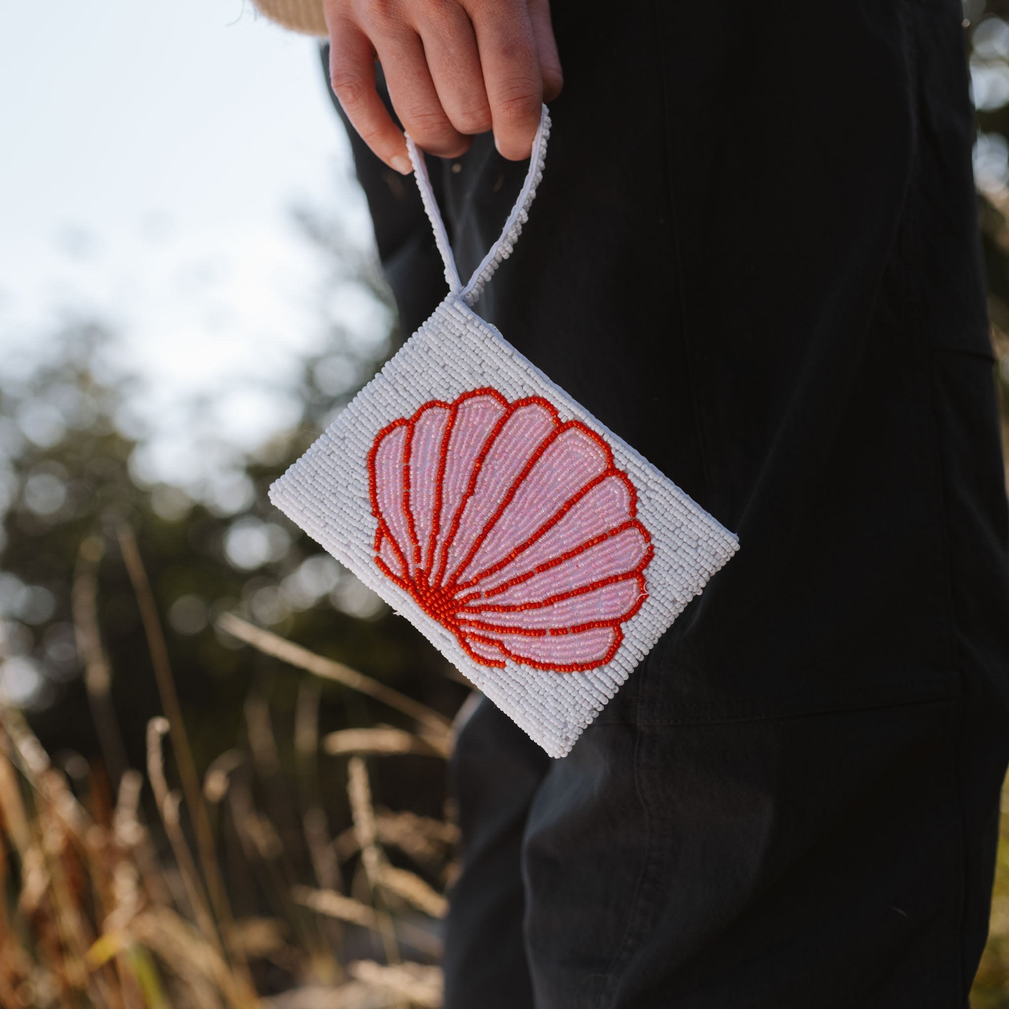 Small Shell Beaded Pouch