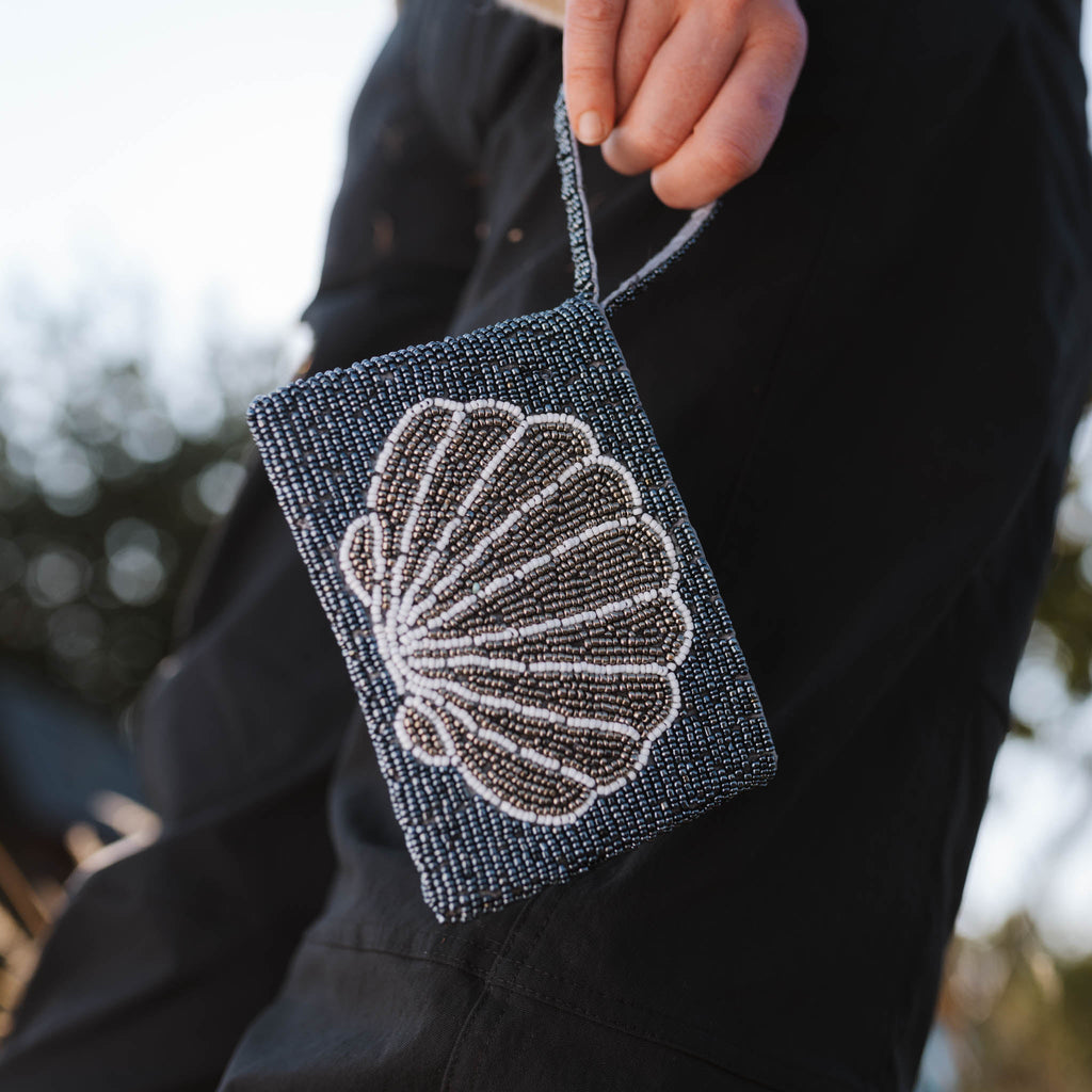 Small Shell Beaded Pouch