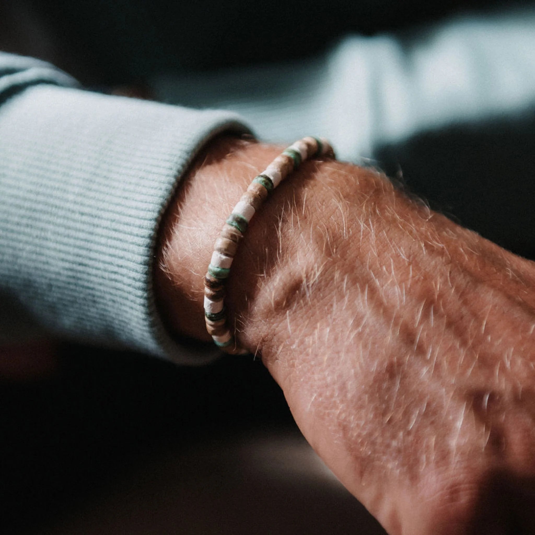 Laut Turquoise & Wood Beaded Bracelet