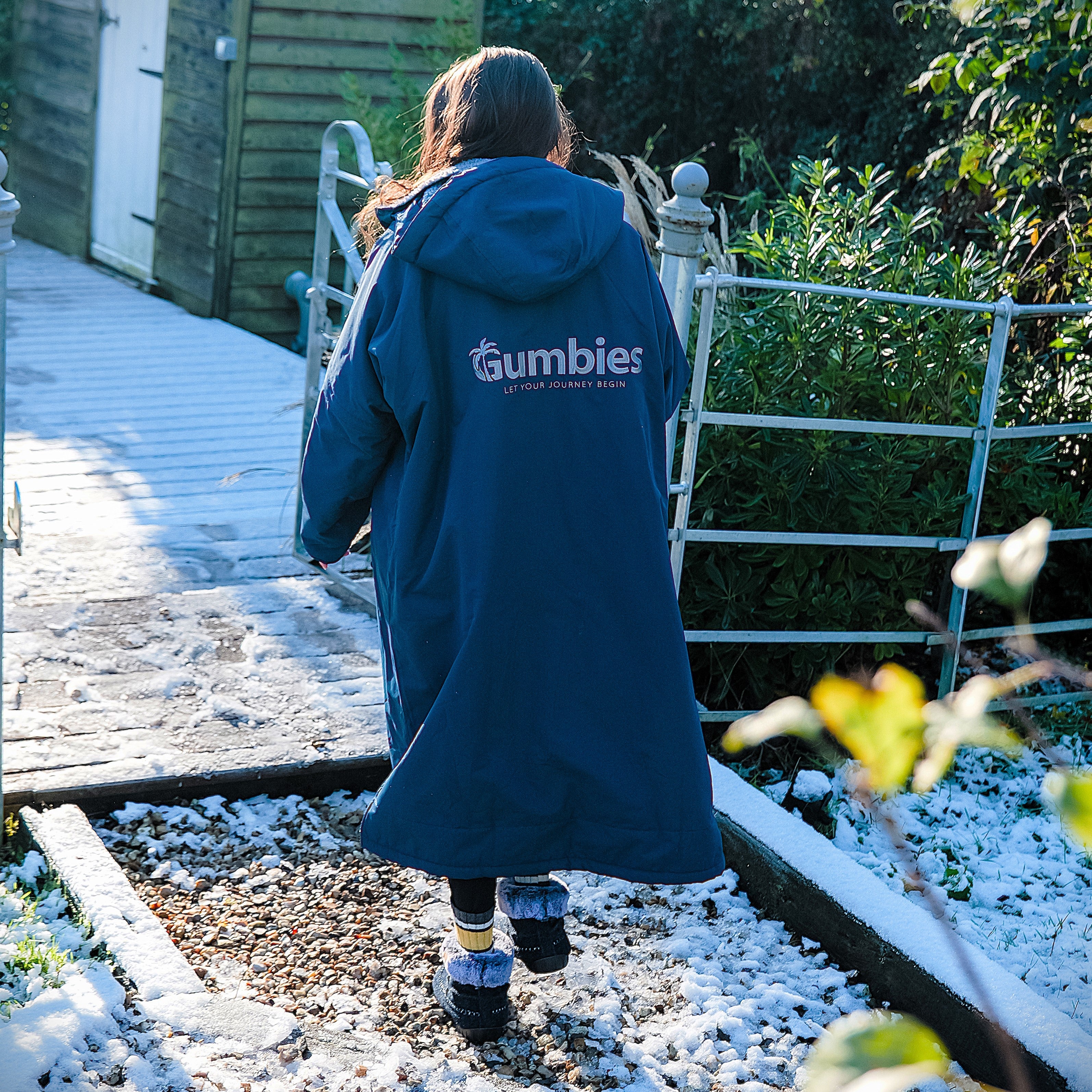 Gumbies Changing Robe (S-CAPE) - Navy & Grey