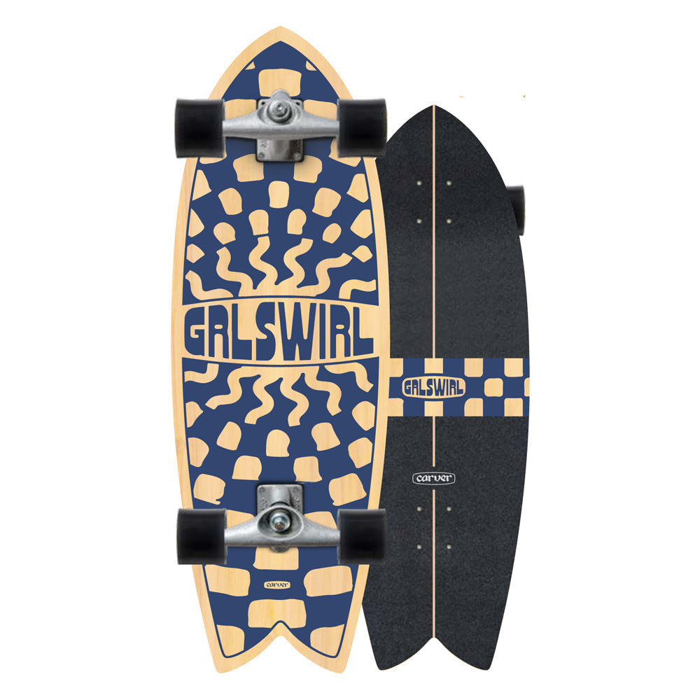 29.25" GirlSwirl Swirlcheck - CX Complete Surfskate