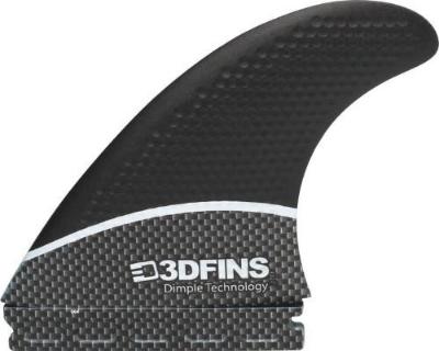 3D FINS - DRIVER THRUSTER - XL - BLACK & WHITE TECH  (FCS2/FUTURES)