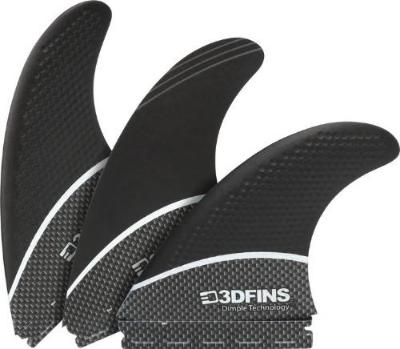 3D FINS - DRIVER THRUSTER - XL - BLACK & WHITE TECH  (FCS2/FUTURES)