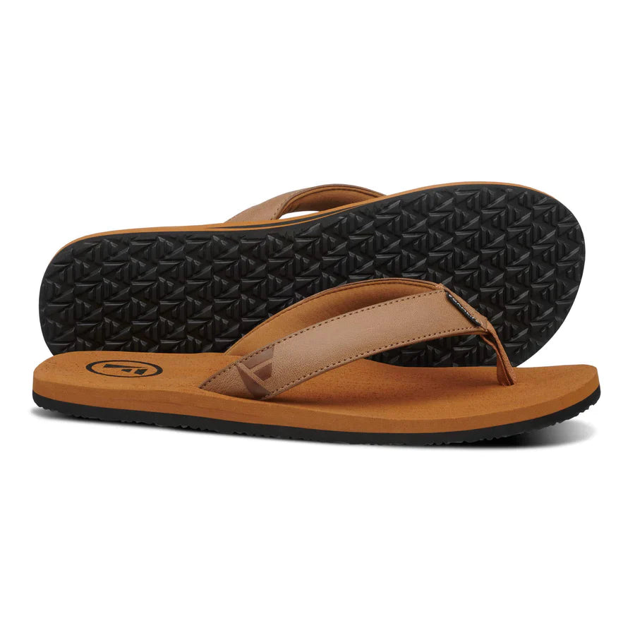 FOAMLIFE SEALES - MENS FLIP FLOPS - TAN/TAN