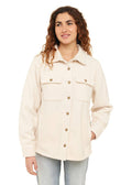 Sisstr Michelle Eco-Zy Shirt in sea salt, front view with chest pockets.