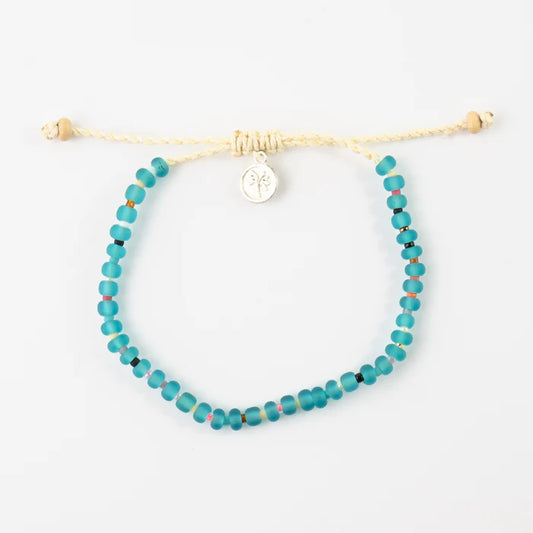 Pineapple Island Colourful frosted glass anklet