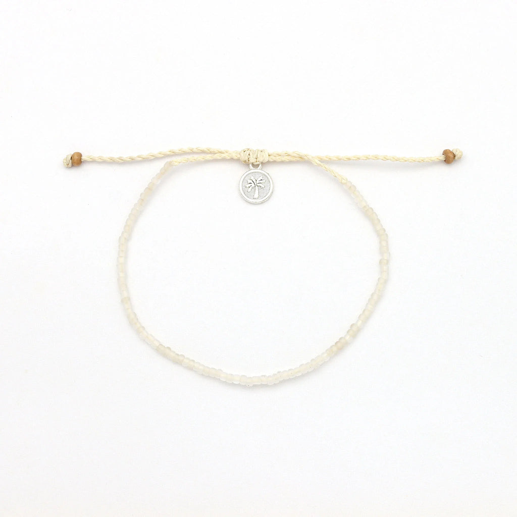 Ka'anapali Frosted Glass Beaded Anklet