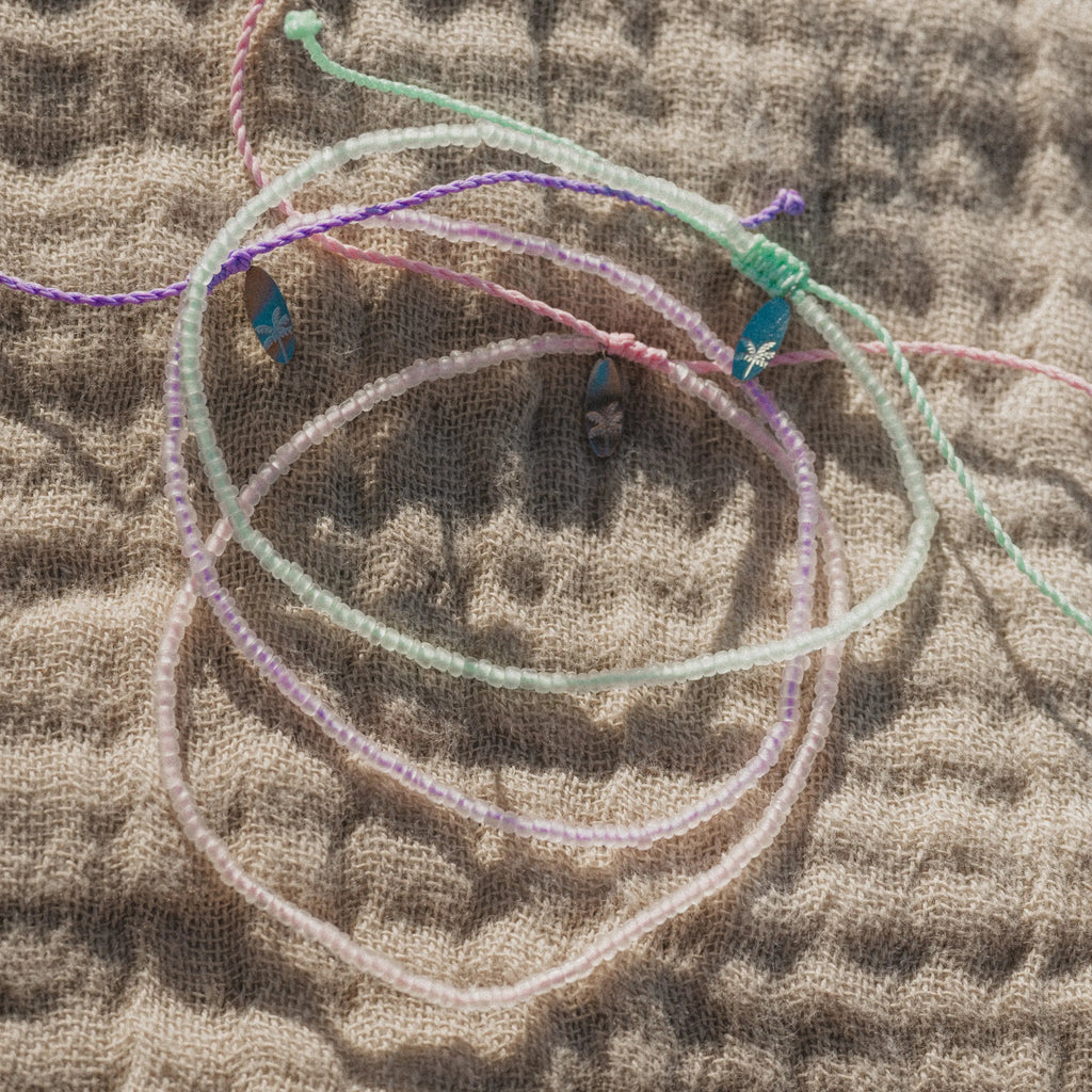Ka'anapali Frosted Glass Beaded Anklet
