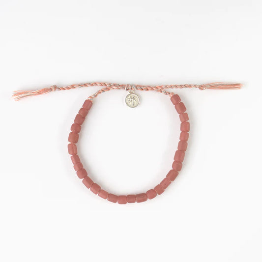 Pineapple isalnd bracelet-rose/pink glass