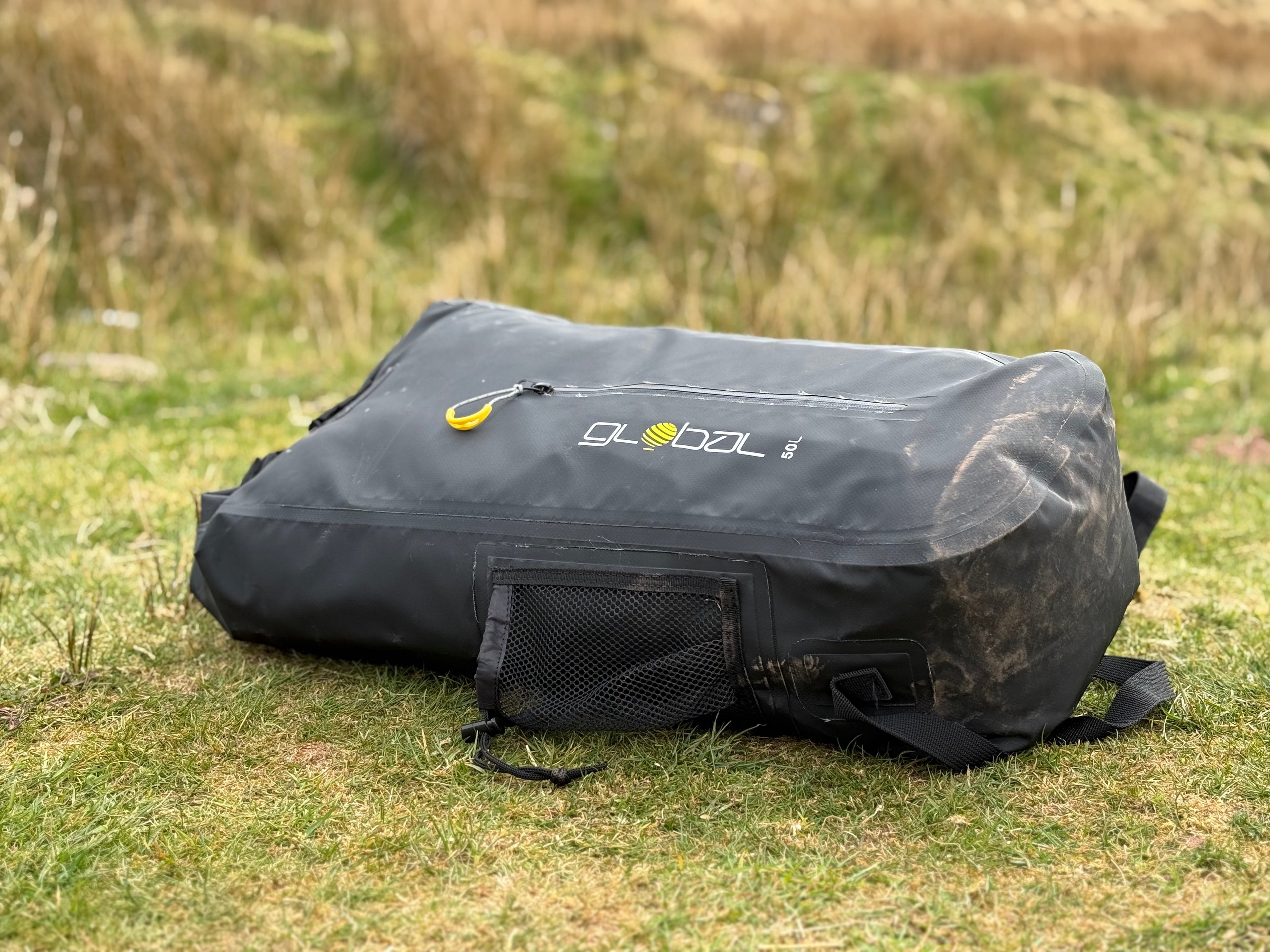 50ltr Global Dry Bag - TECH SERIES Back Pack with reinforced adjustable straps.
