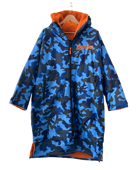 DRYROBE - Advance Kids Long Sleeve - Blue Camo / orange