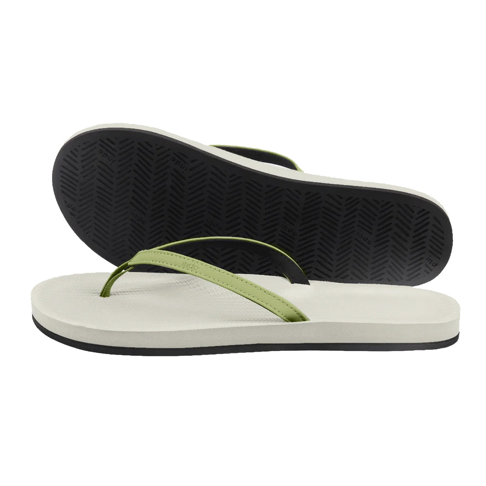 Indosole - Womens Flip Flops - ESSNTLS - Sea Salt / Olive