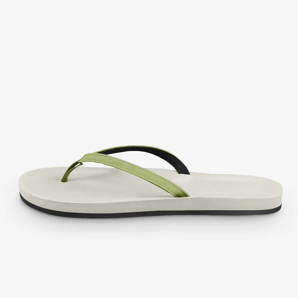 Indosole - Womens Flip Flops - ESSNTLS - Sea Salt / Olive