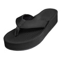 Indosole - Womens Flip Flops - Platform - Black