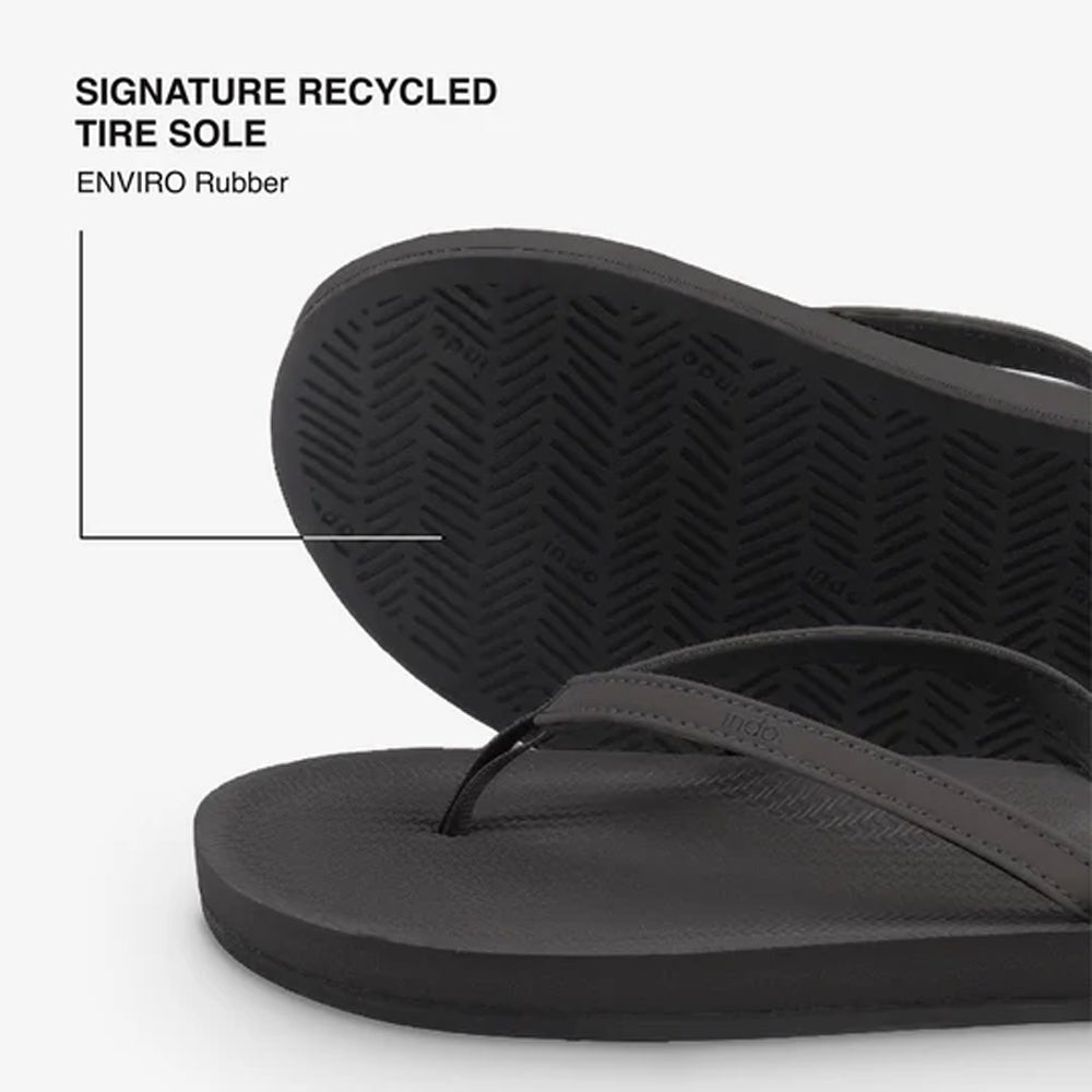 Indosole - Womens Flip Flops - ESSNTLS - Sea Salt / Olive