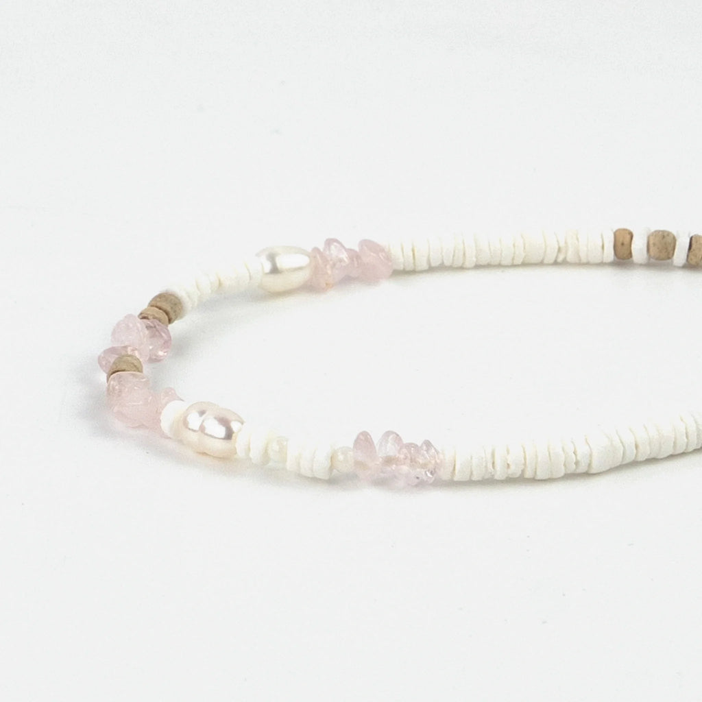 Love is Here Natural Stone, Pearl & Shell Bracelet