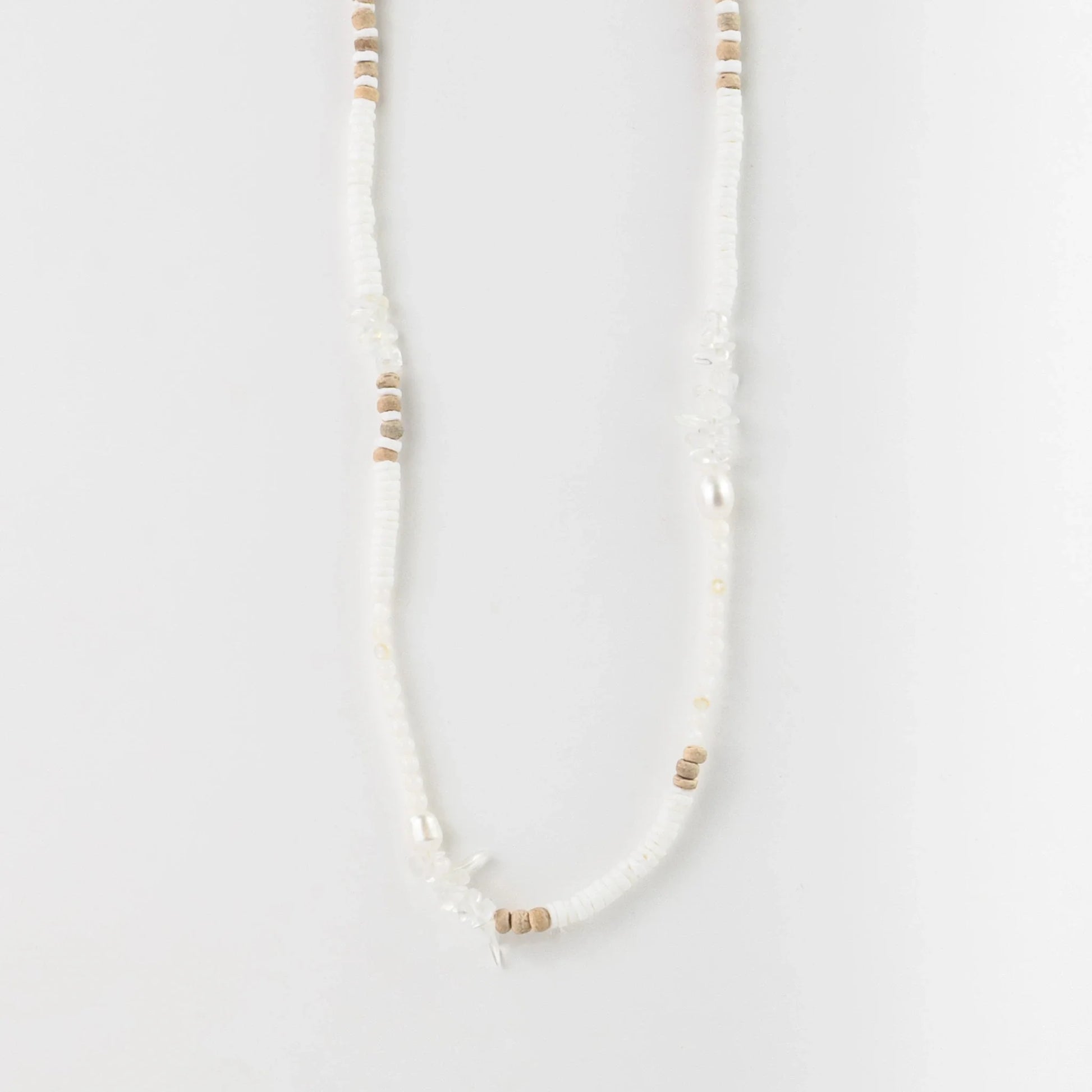 Love is Here Natural Stone, Pearl & Shell Necklace