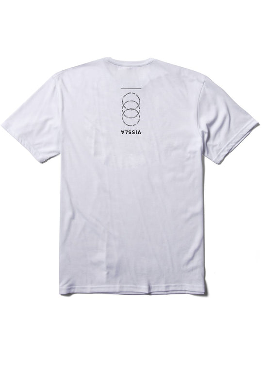 Back view of Vissla Caliper Comp Lite Eco Performance Tee in white.