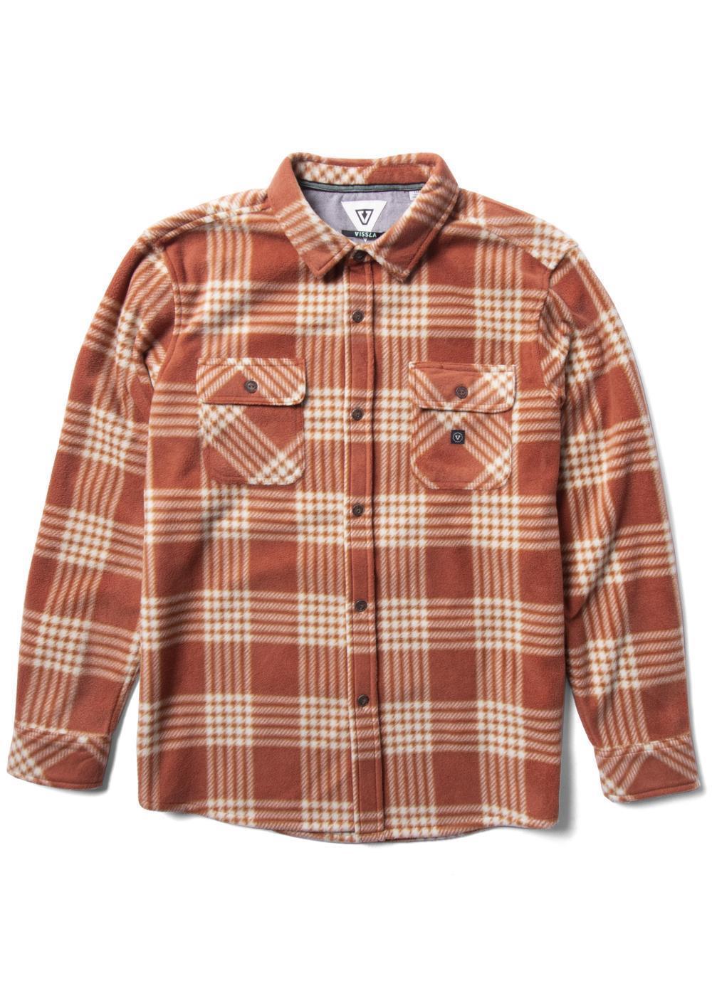 Vissla Eco-Zy Ls Polar Flannel - Barn Red