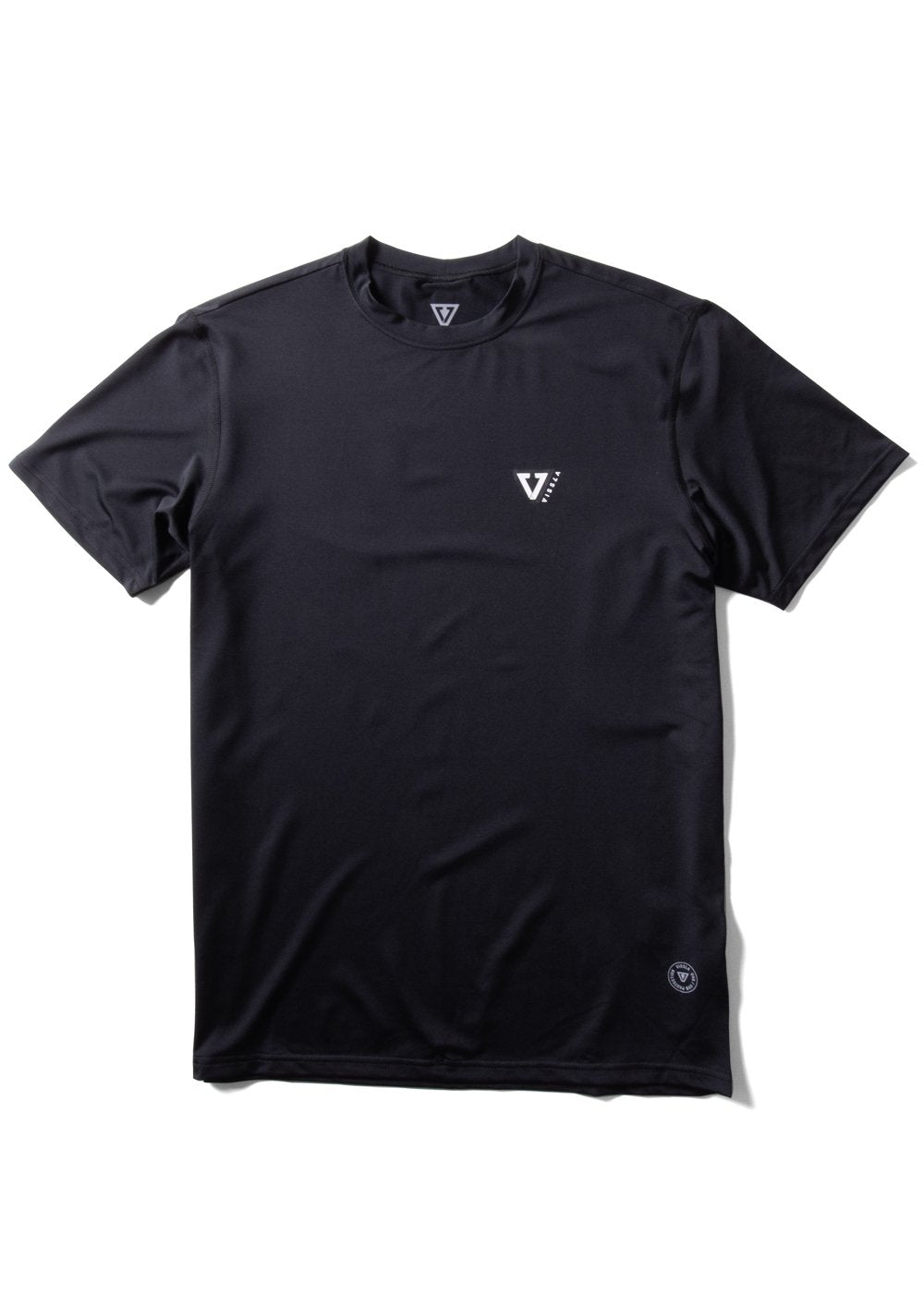 VIssla Twisted Eco S/S lycra in black, front view with logo detail.